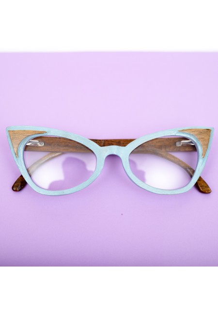 Blue Wooden Glasses, Wood Eyeglasses, Wood Eyewear, Reading Glasses, Eyeglasses Frame, Cat Eye Glasses