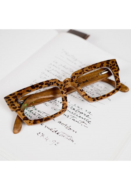 Leopard Wooden Glasses, Wood Eyeglasses, Wood Eyewear, Reading Glasses, Eyeglasses Frame